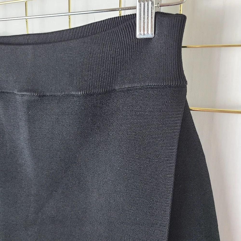 A.L.C. Pike Black Faux Wrap Stretchy Mini Skirt